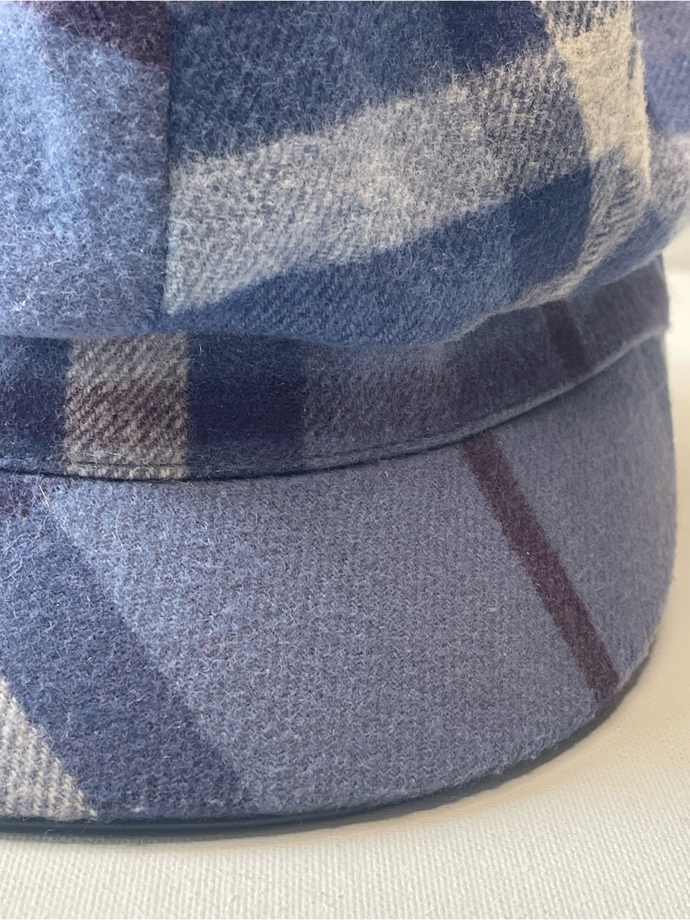 EUC AUTHENTIC BURBERRY WOOL/CASHMERE NEWSBOY HAT SIGNATURE PLAID MUTED BLUE SZ M - Picture 5 of 12